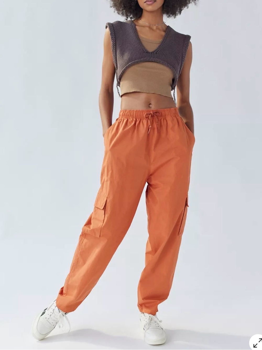 Women’s Cargo Jogger Pants in Burnt Orange